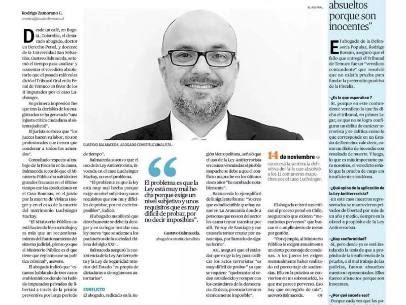 Doctor en derecho sugiere modificar por completo ley antiterrorista